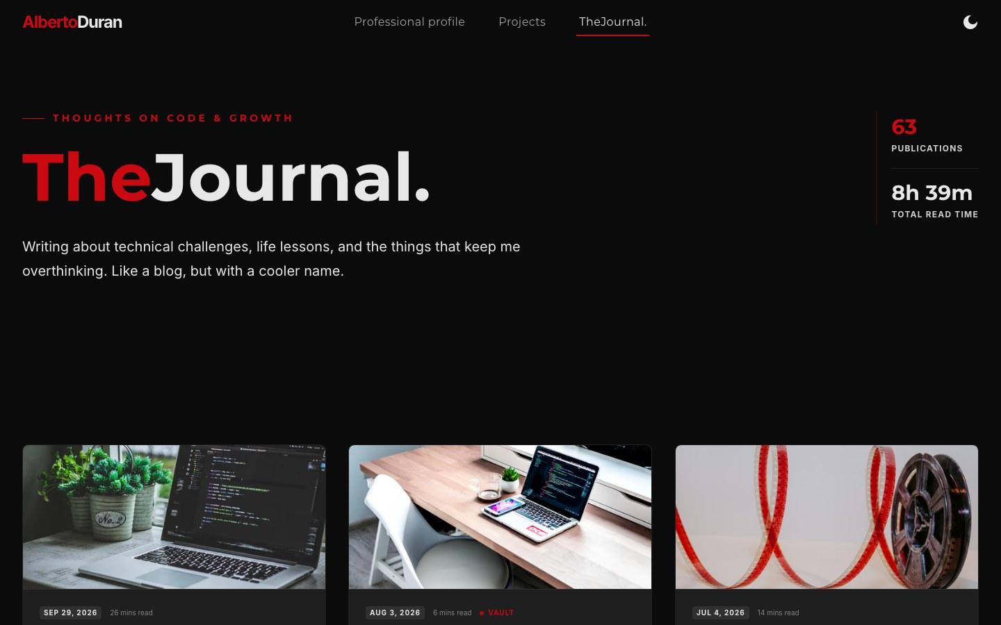 The theJournal index listing publications